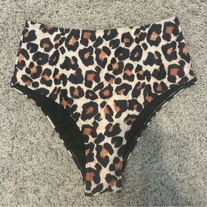 LEOPARD PRINT HIGH-WAISTED BIKINI BOTTOM (S) 🐆